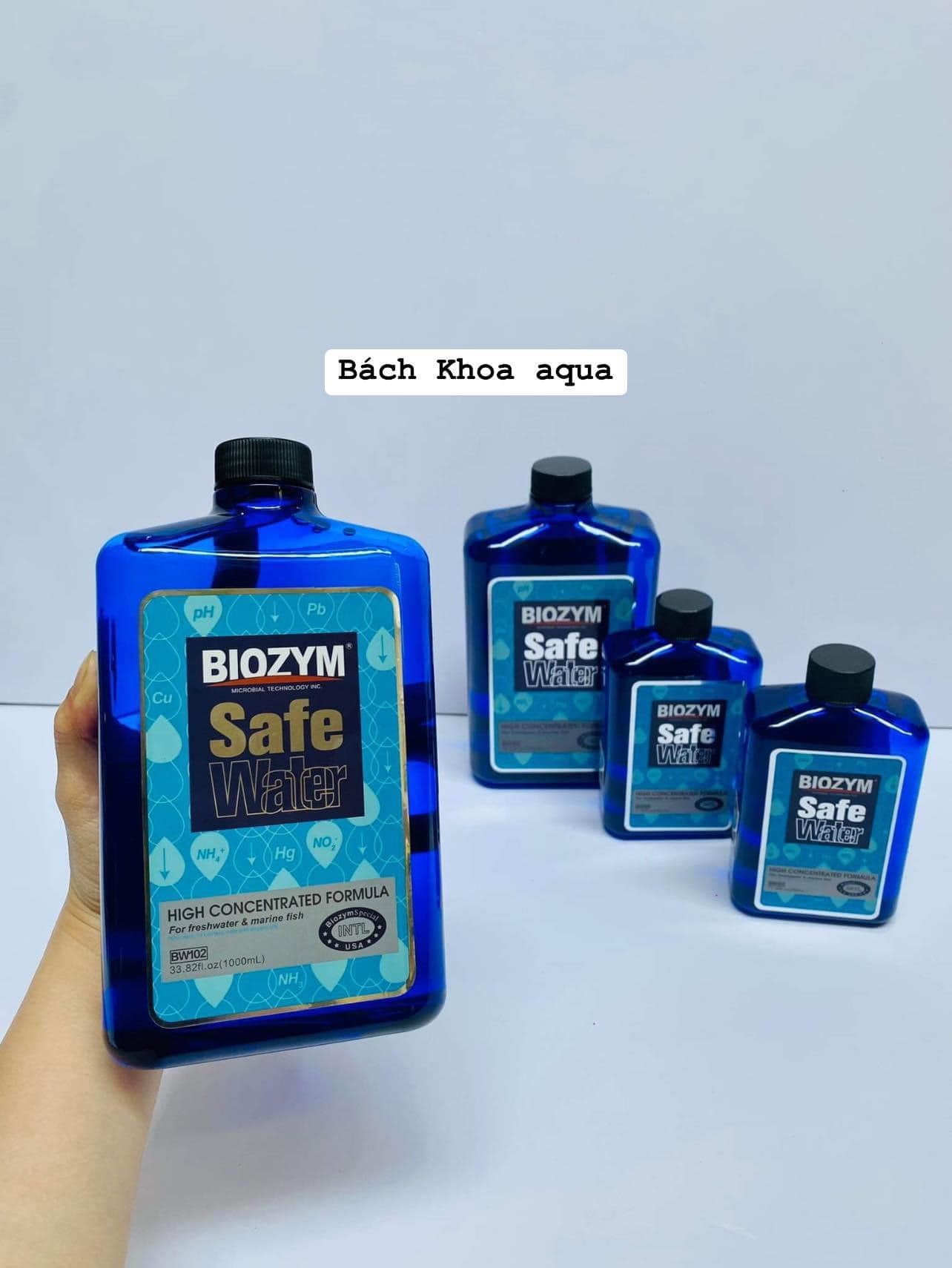 Biozym Safe Water - Khử Clo, Amoniac và giảm stress cho cá cảnh 350ml / 1000ML