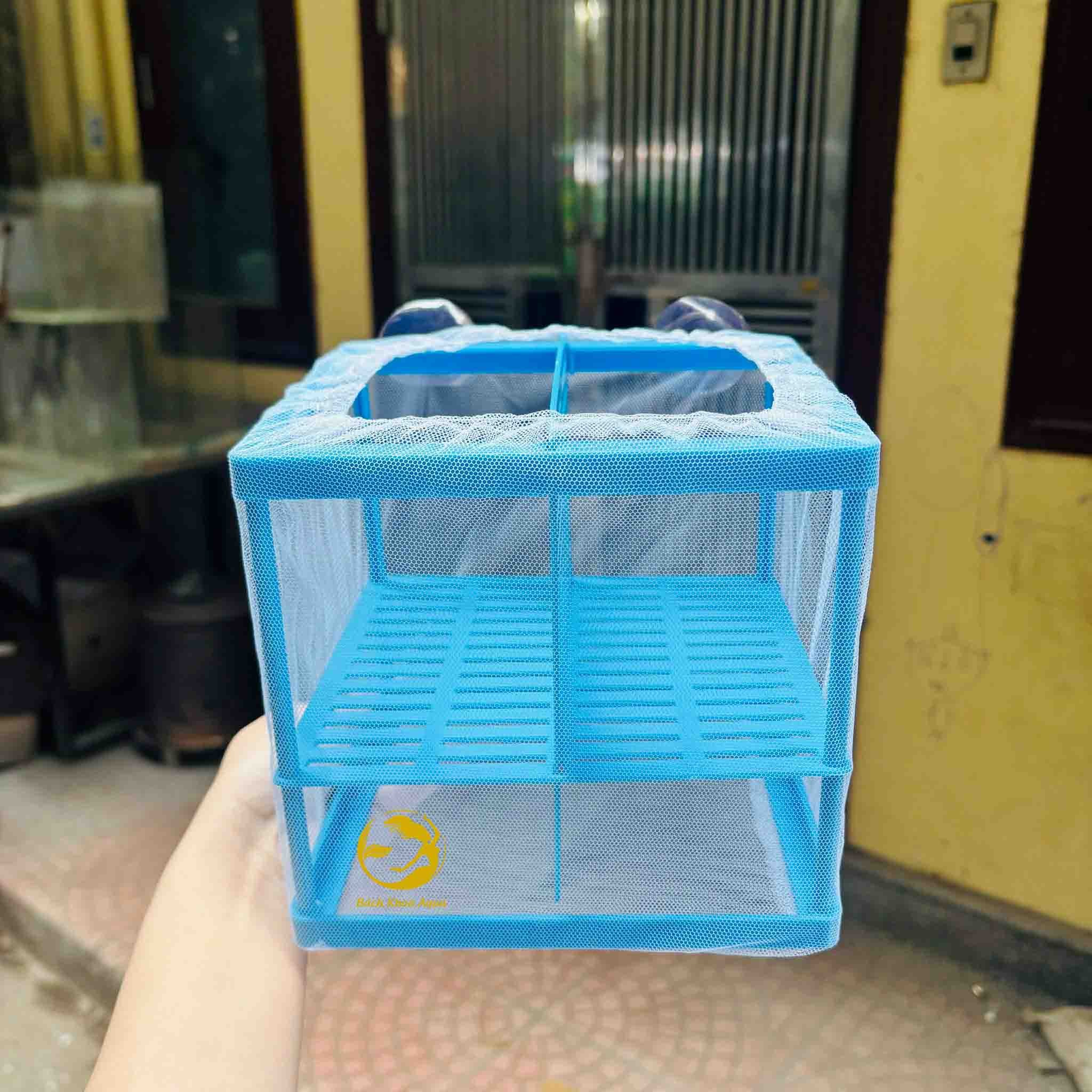 Lồng vải đơn - 2 ngăn lưới mịn dưỡng cá tép cảnh