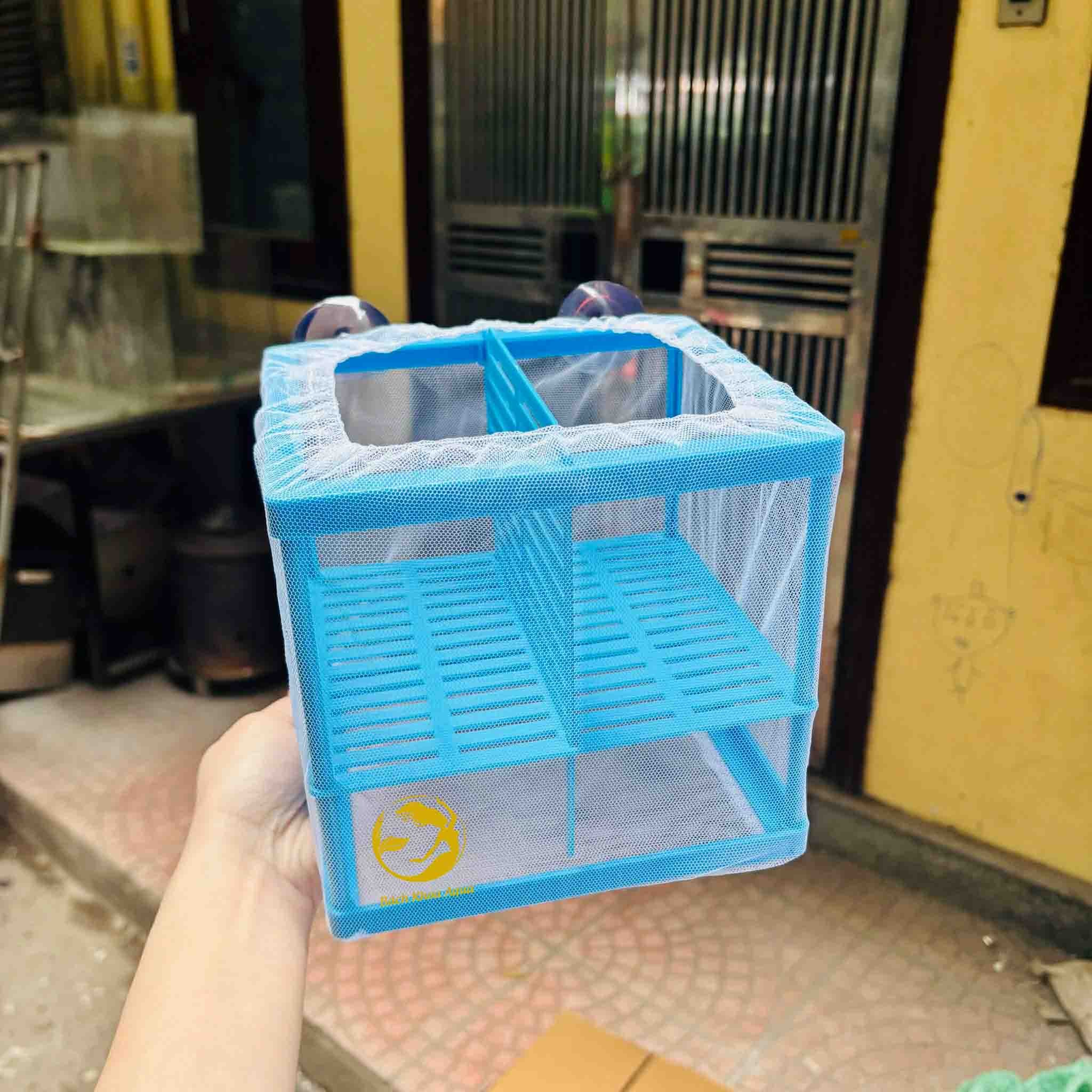 Lồng vải đơn - 2 ngăn lưới mịn dưỡng cá tép cảnh