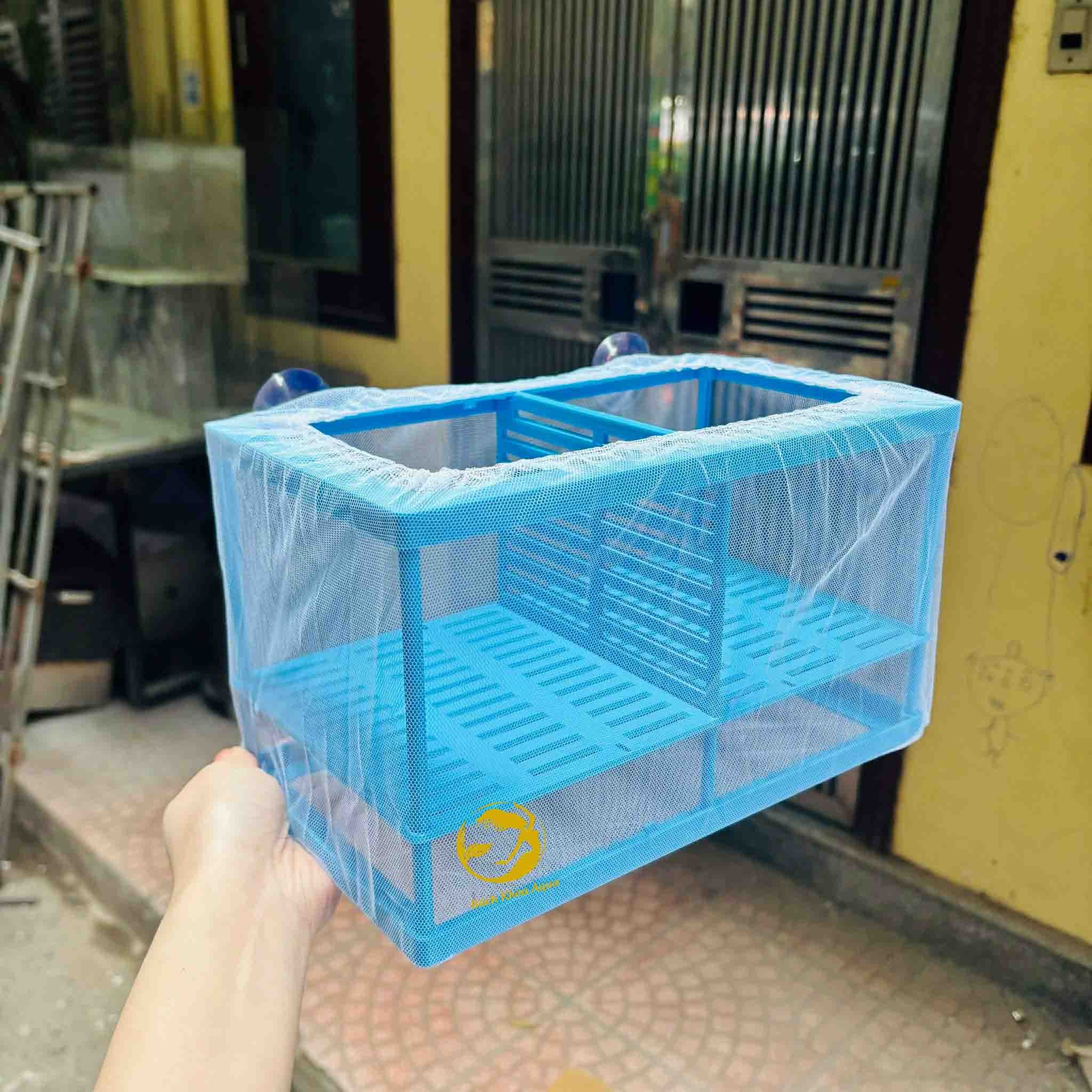 Lồng vải đơn - 2 ngăn lưới mịn dưỡng cá tép cảnh
