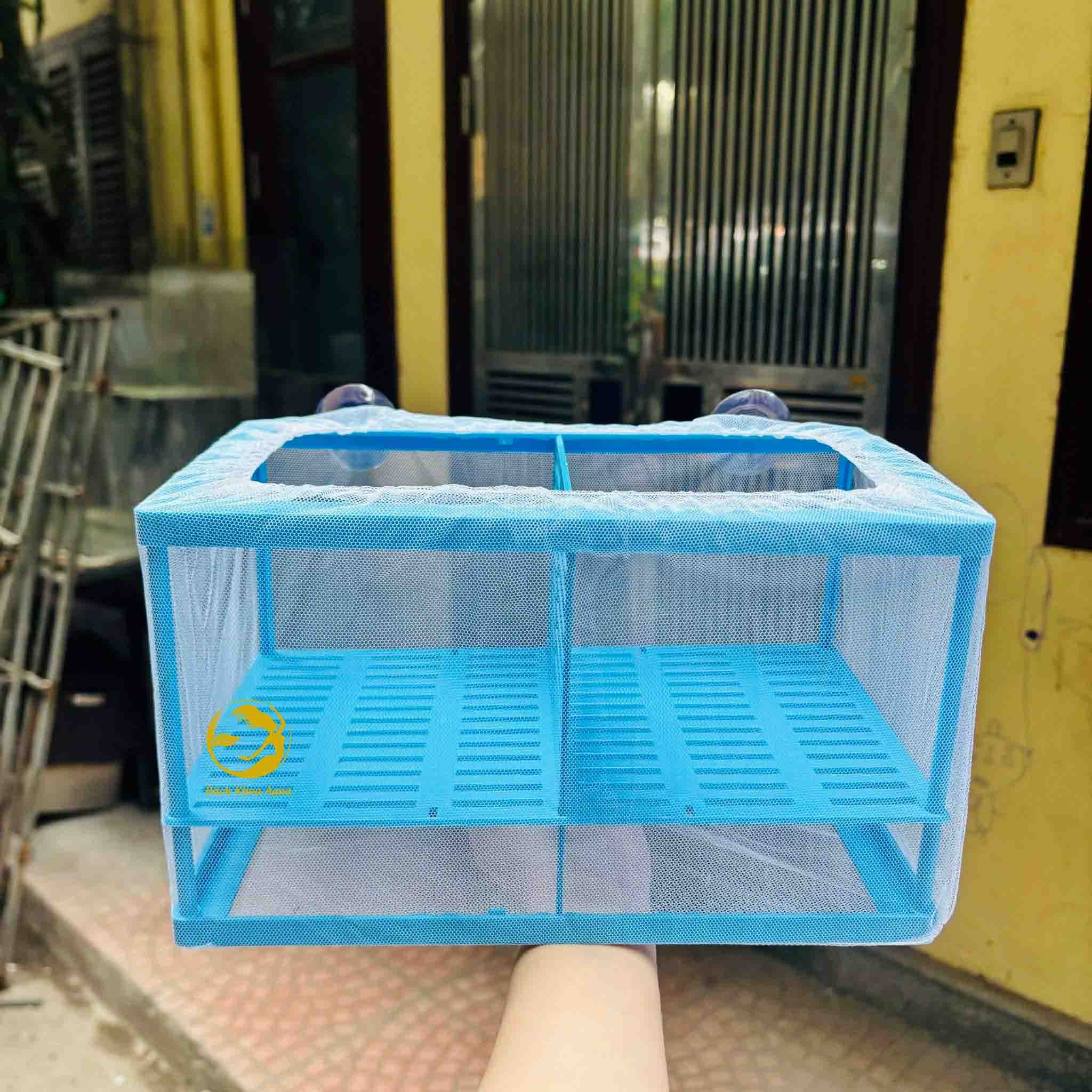 Lồng vải đơn - 2 ngăn lưới mịn dưỡng cá tép cảnh