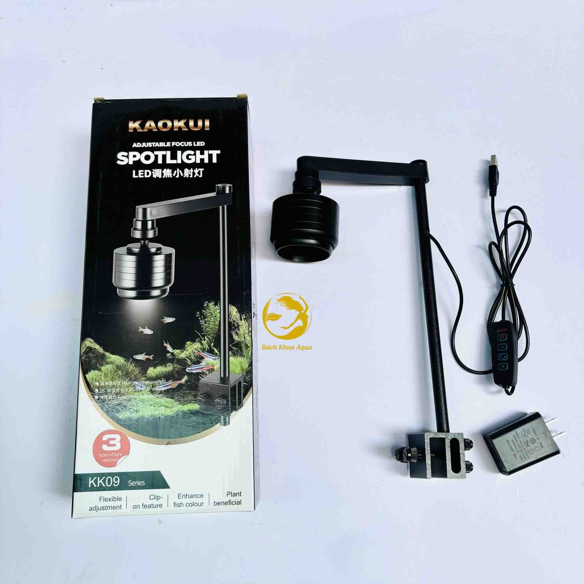 Đèn rọi Kaokui KK-09 3 Chế Độ Ánh Sáng, Chỉnh Tiêu Cự – Đèn Spotlight Cho Hồ Cá Cảnh